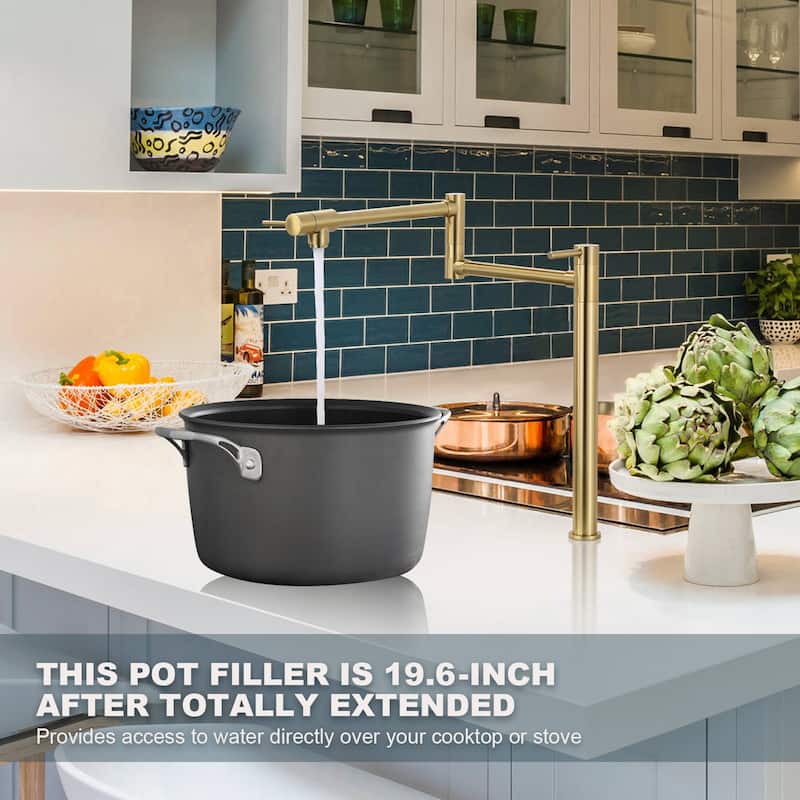 WOWOW Deck Mount Pot Filler Folding Faucet
