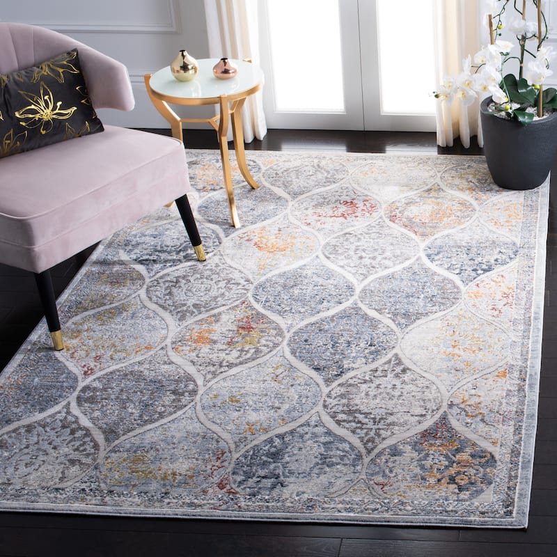 SAFAVIEH History Debroah Traditional Polyester Rug - 6'7" x - 5'3" x 7'7" - Grey/Gold
