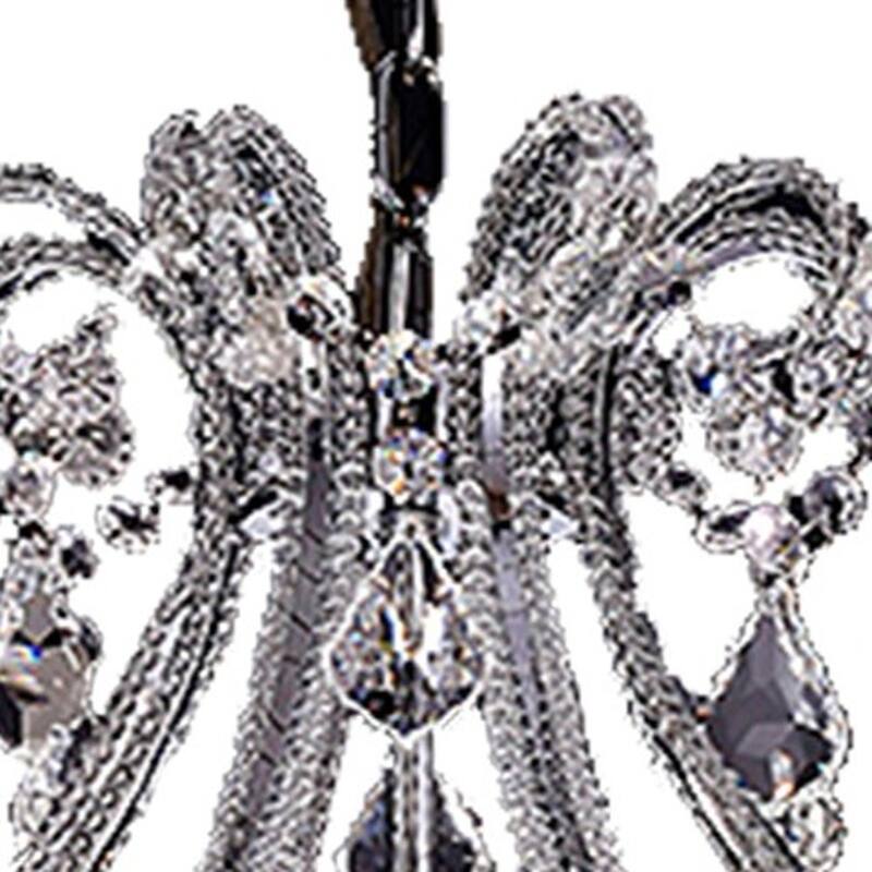 HomeRoots Candle Style Empire Eight Light Transparent Glass Led Ceiling Light - 26' X '28' X '26