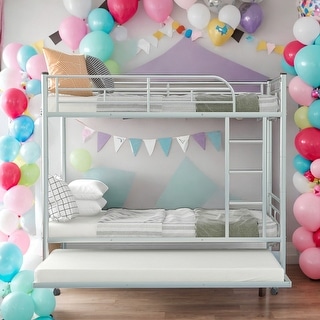 Modren Twin Over Twin Bunk Bed With Roof,Slide and 3-step Ladder,Sturdy Construction for Bedroom