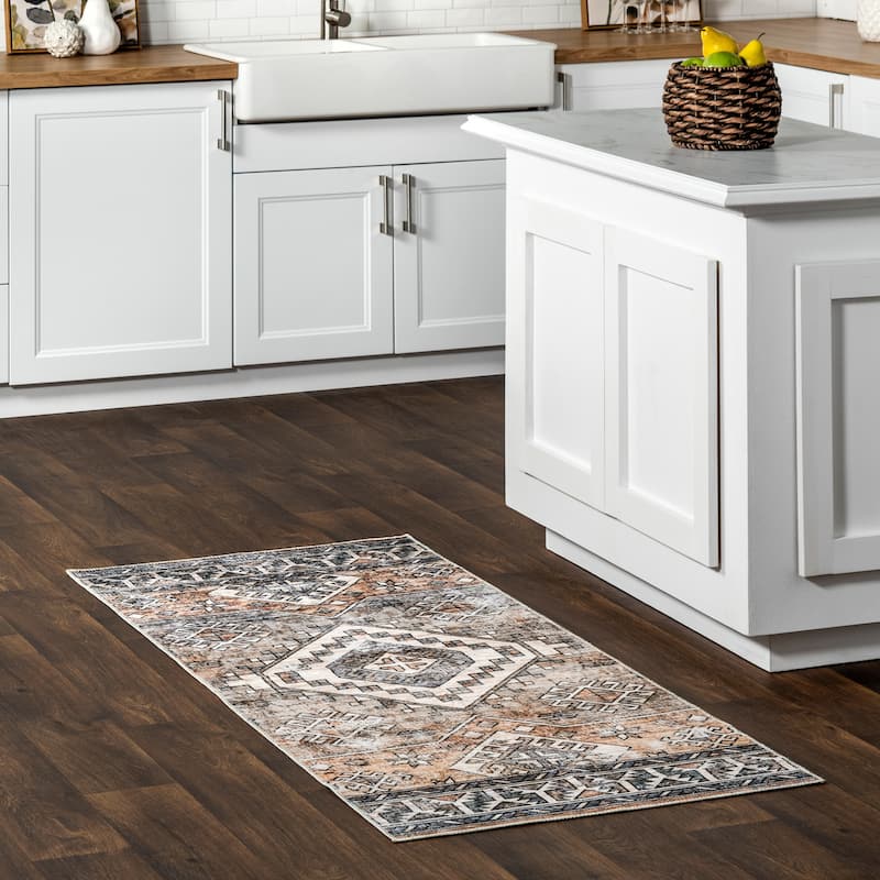 Nuloom Layana SplashGuard Geometric Machine Washable Area Rug