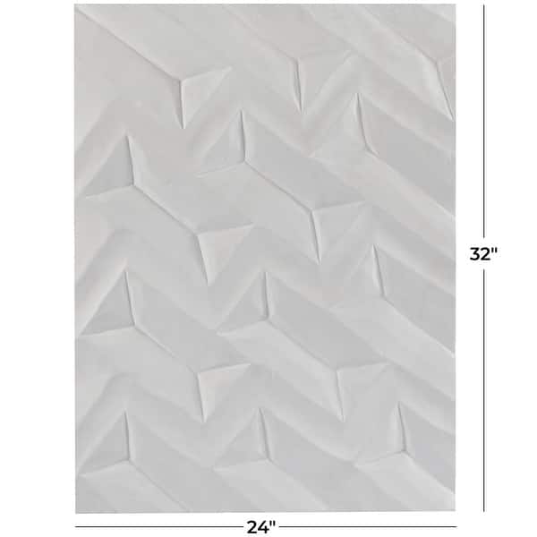 CosmoLiving by Cosmopolitan White Wooden Carved Geometric Wall Decor ...