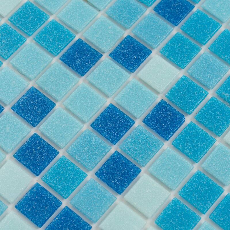 Apollo tile 12" x 12" Mingles Glossy Blue White Glass Tile (20 sq ft/case) - 20 Pack