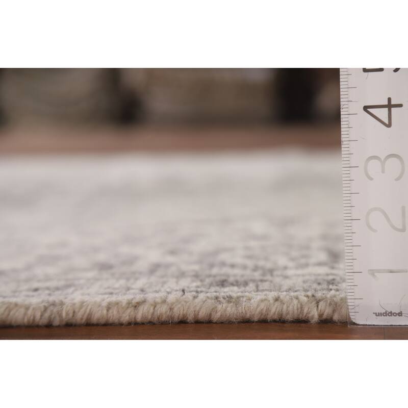 Geometric Moroccan Area Rug Hand-Knotted Wool Carpet - 5'2"x 7'7"