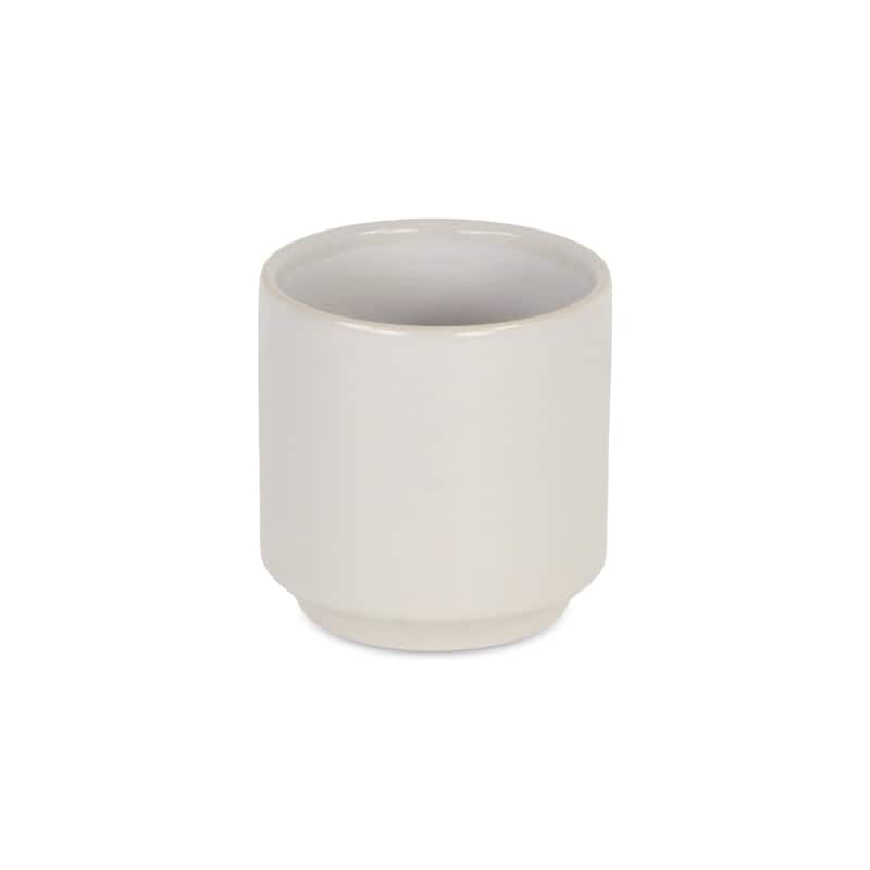 Elegora Straight Side Solid Color Ceramic Pot - Off White