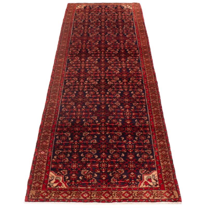 ECARPETGALLERY Hand-knotted Andelz Navy Wool Rug - 3'7 x 12'6