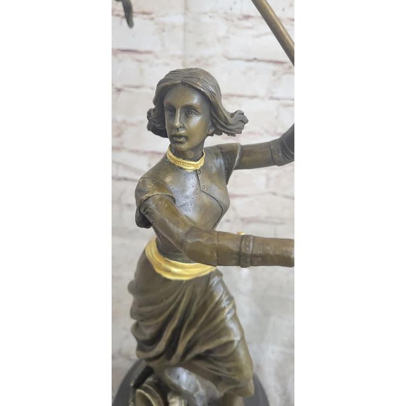 Art Deco By Gaudez Joan Of Arc French Maid Of Orleans Hot Cast Bronze Sculpture