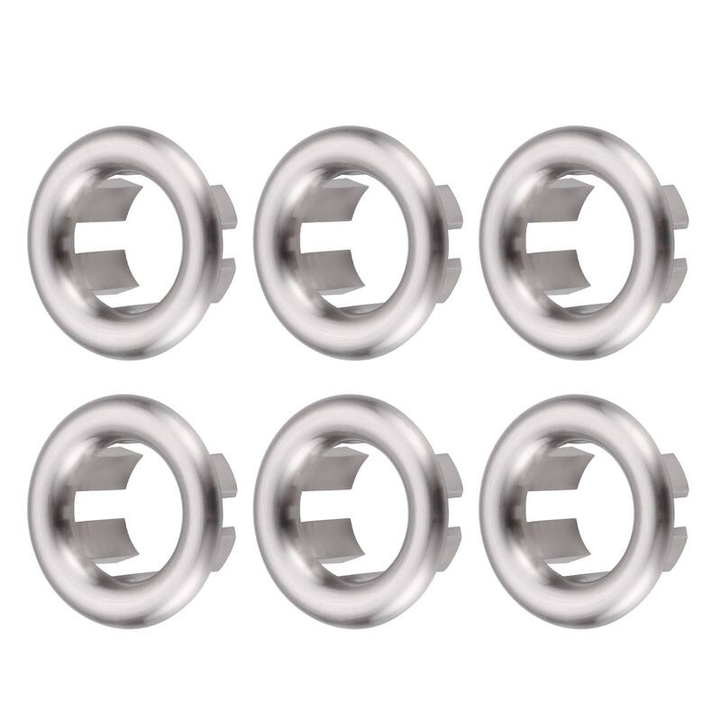 WOWOW 1.2 in. Sink Basin Trim Overflow Cover (6-Pack) - Brushed Nickel