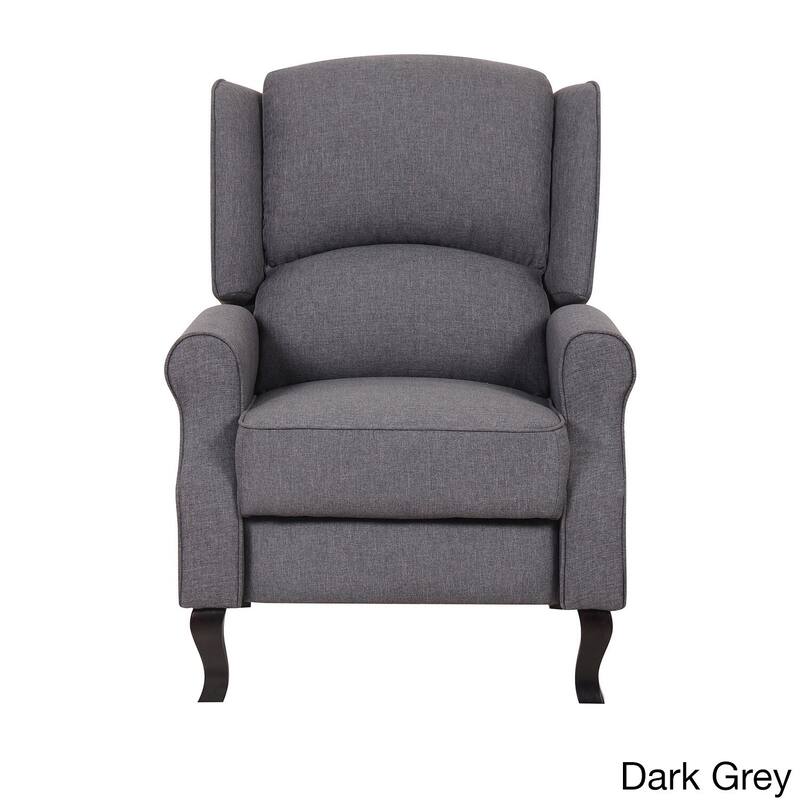 Modern Wingback Linen Fabric Accent Recliner Chair - Dark Grey