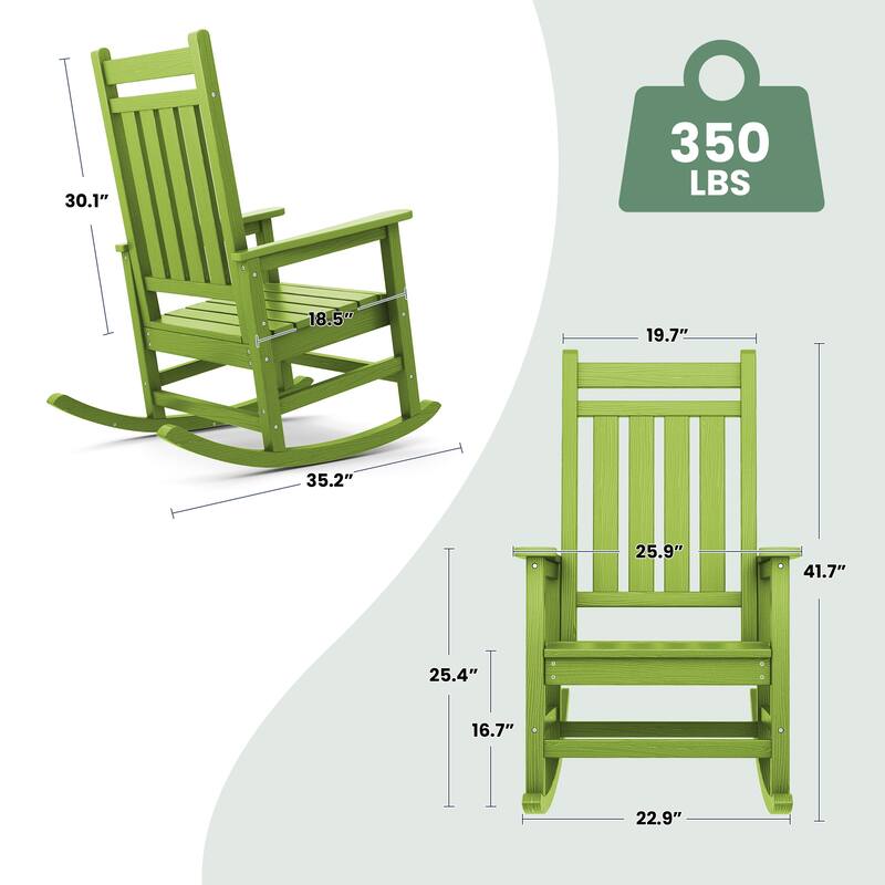 HDPE Outdoor Patio Rocking Plastic Adirondack Chair