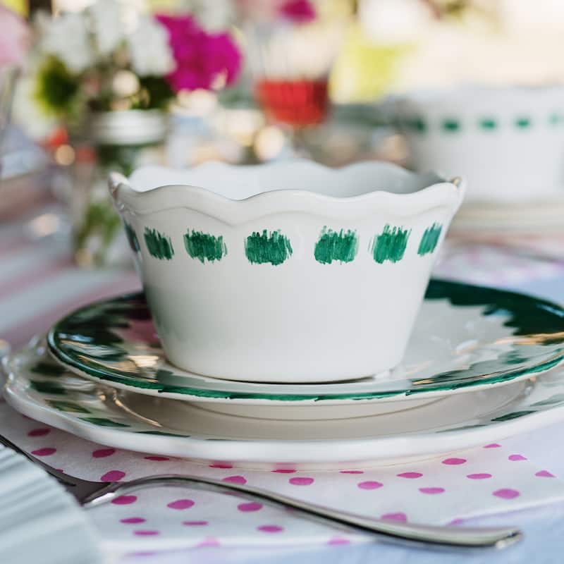 viva by VIETRI Lisbon Green Stitch Cereal Bowl