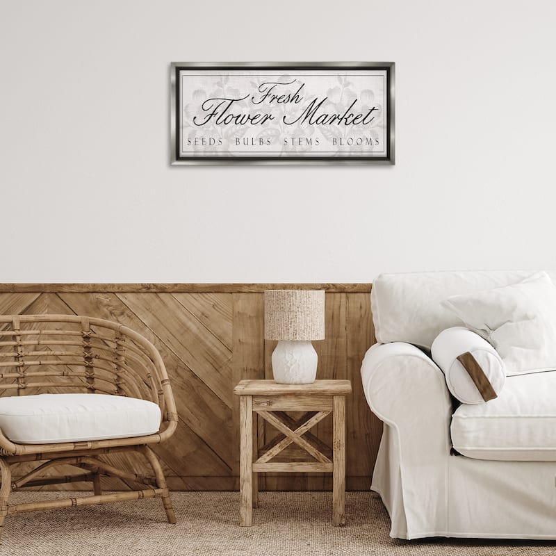 Stupell Vintage Fresh Flower Market Framed Floater Canvas Wall Art Design By Lil' Rue