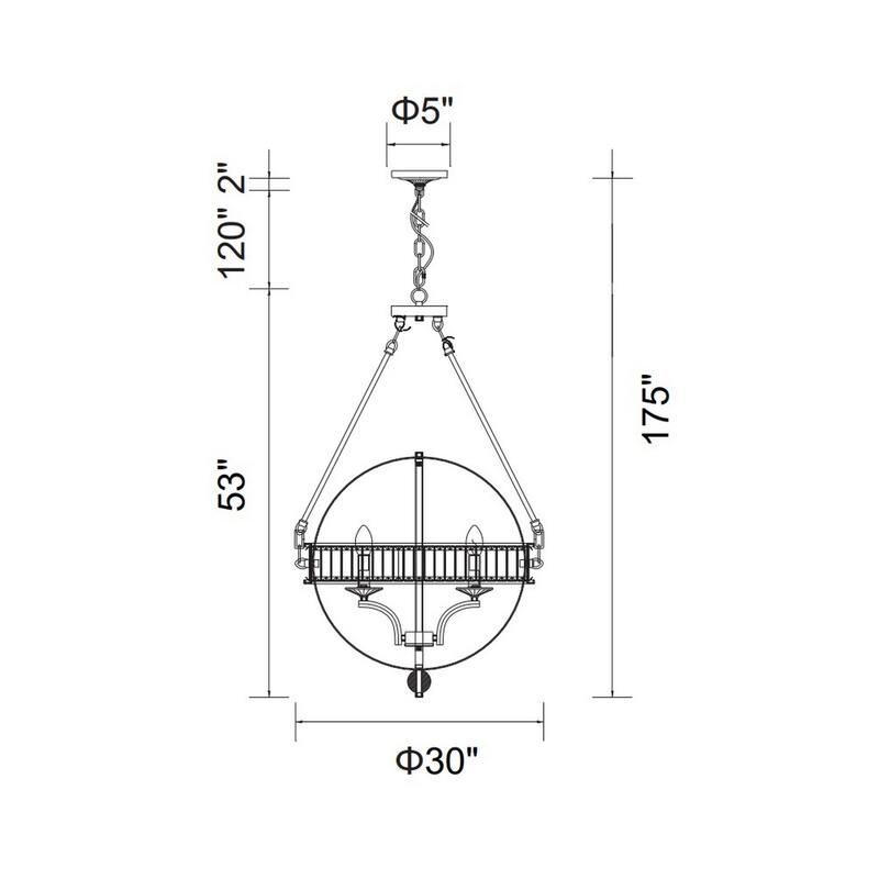 Arkansas 6 Light Chandelier With Black Finish