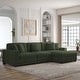 preview thumbnail 72 of 132, 118" W Corduroy L-shape Modular Sectional Sofa with Pillows Green - Right Facing
