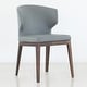 preview thumbnail 10 of 8, Cabo Mid-century Modern Faux Leather Wingback Chair with Solid Wood Base - Wood Base Silverstone