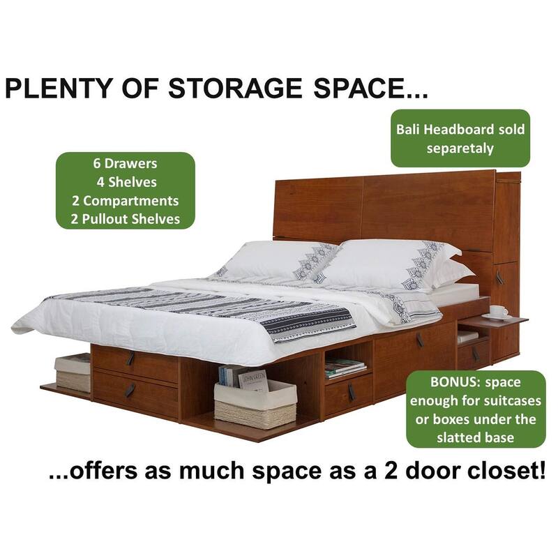 Copper Grove Rivne Storage Platform Bed with Drawers and Shelves