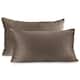Porch & Den Cosner Microfiber Velvet Throw Pillow Covers (Set of 2) - 12" x 20" - Chocolate Brown