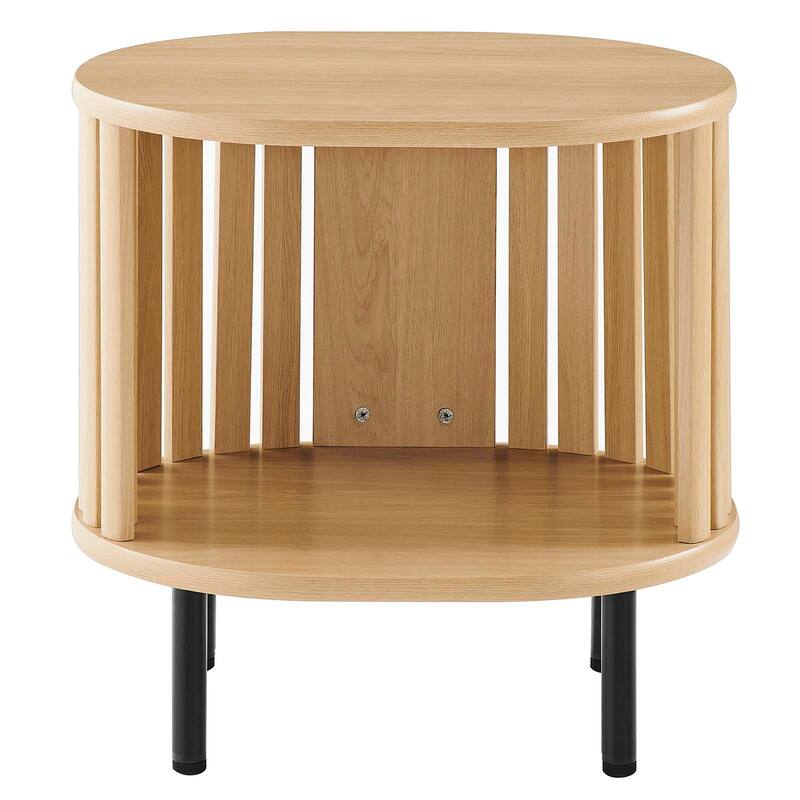 Collins Modern Oak Wooden Accent End Table with Shelf