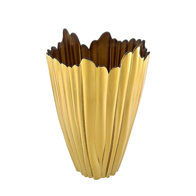 CORAL Glass Vase - Gold - 8"