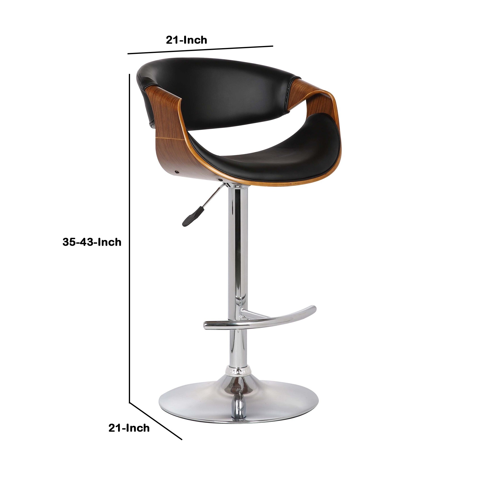 Camo Bar Stools, Shop Adjustable Bucket Seat Barstool With Wooden Support Black And Brown On Sale Overstock 31687990