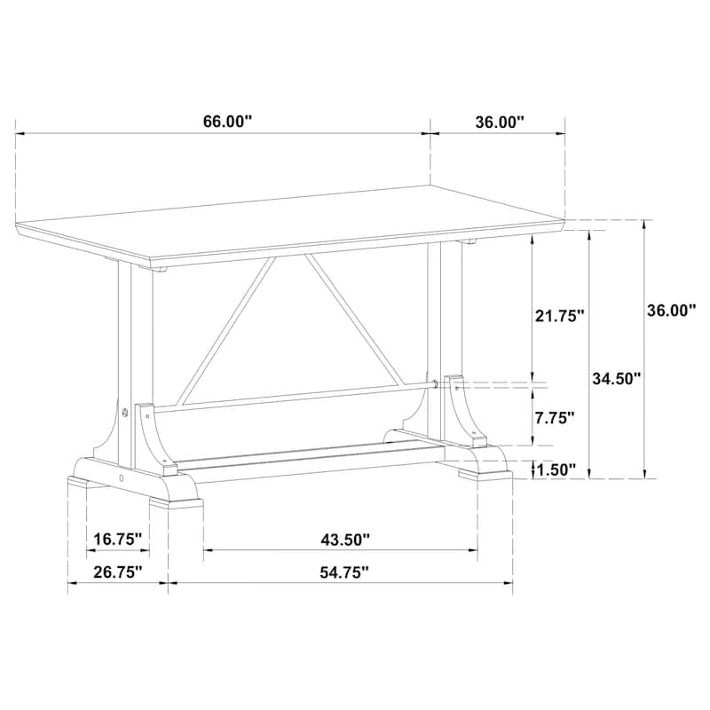 Aldrich 66-inch Marble Top Counter Height Dining Table White