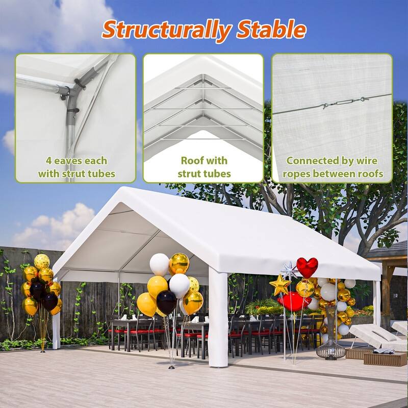20x20FT Party Tent Canopy with Removable Walls for Weddings, Camping and Outdoor Events - 234.6"L x 221.3"W x 141.63"H