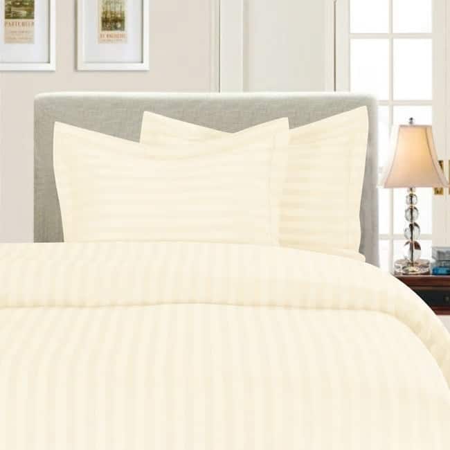 Porch & Den Fairfield Dobby Stripe 3-piece Duvet Cover Set - Ivory - Full - Queen/California King/Full
