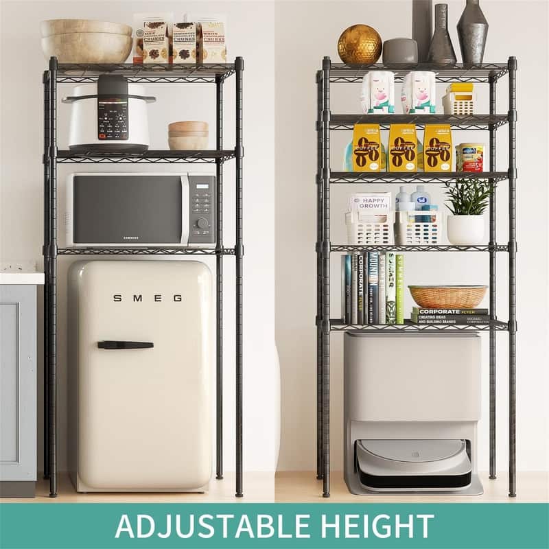 Adjustable Kitchen Shelf Garage Pantry Storage - 13.4"D x 23.2"W x 59.1"H
