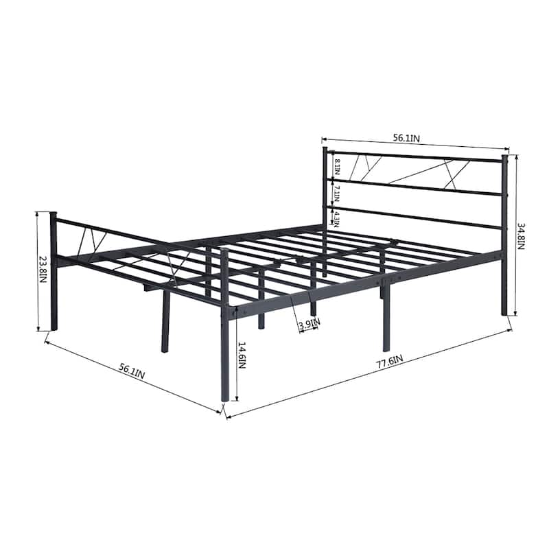 single metal bed frame in black color