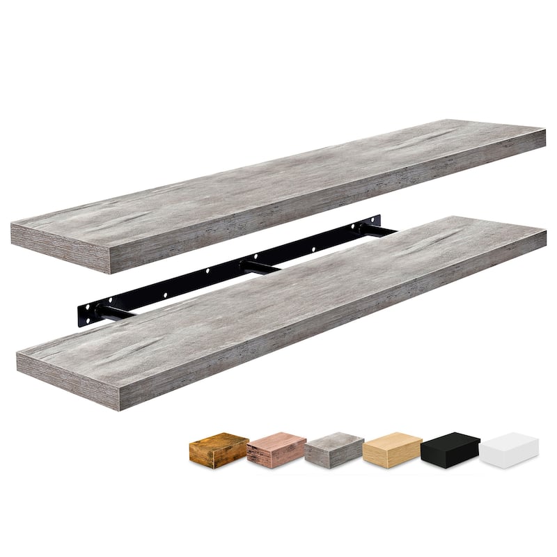 Sorbus Floating Shelves for Wall - 55 Inch Extra-Long Bathroom Shelves - Mounted Floating Shelf with Hidden Brackets (2 Pack)