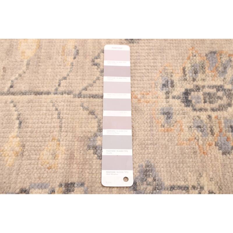 ECARPETGALLERY Hand-knotted Modern Oushak Light Grey Wool Rug - 5'8 x 8'6