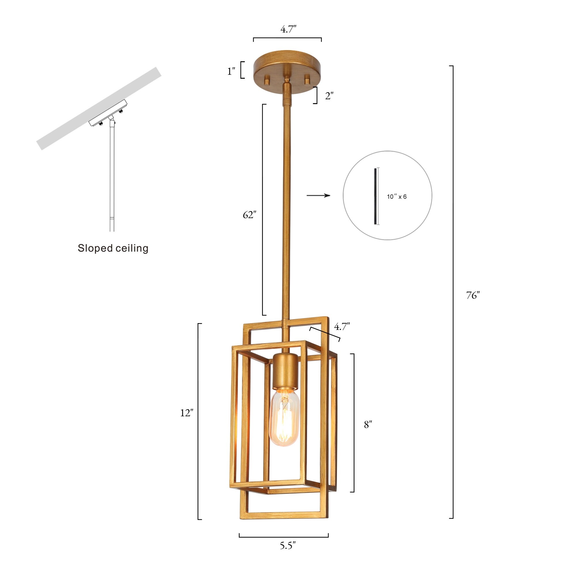 Dilley Modern Antique Gold Mini 1-Light Pendant Lights for