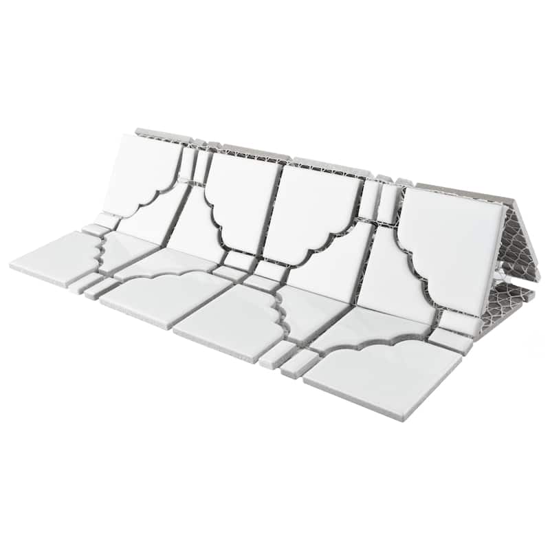 Merola Tile Osaka Glossy White 11-7/8" x 11-7/8" Porcelain Floor and Wall Tile