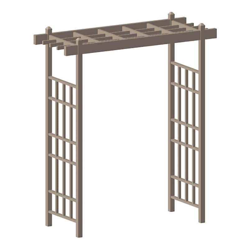 DuraTrel Bakersfield 72"x 85" Vinyl Arbor - White - Beige