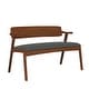 Carson Carrington Comiskey Cherry Finish Arm Dining Bench with Back ...
