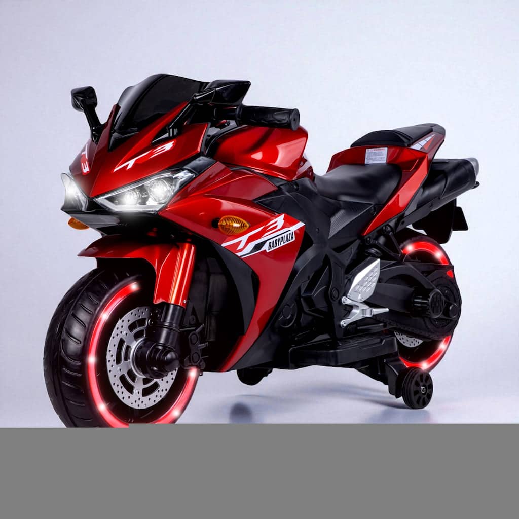 12V Kids Electric Motorcycle Ride On Toy with Manual Throttle Lights Music for Boys Girls Ages 3-8
