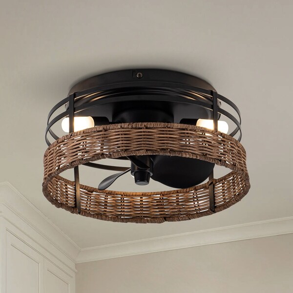 Drum ceiling fan flush mount outlet