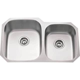 Hardware Resources 32" Undermount Double Basin Stainless Steel Kitchen