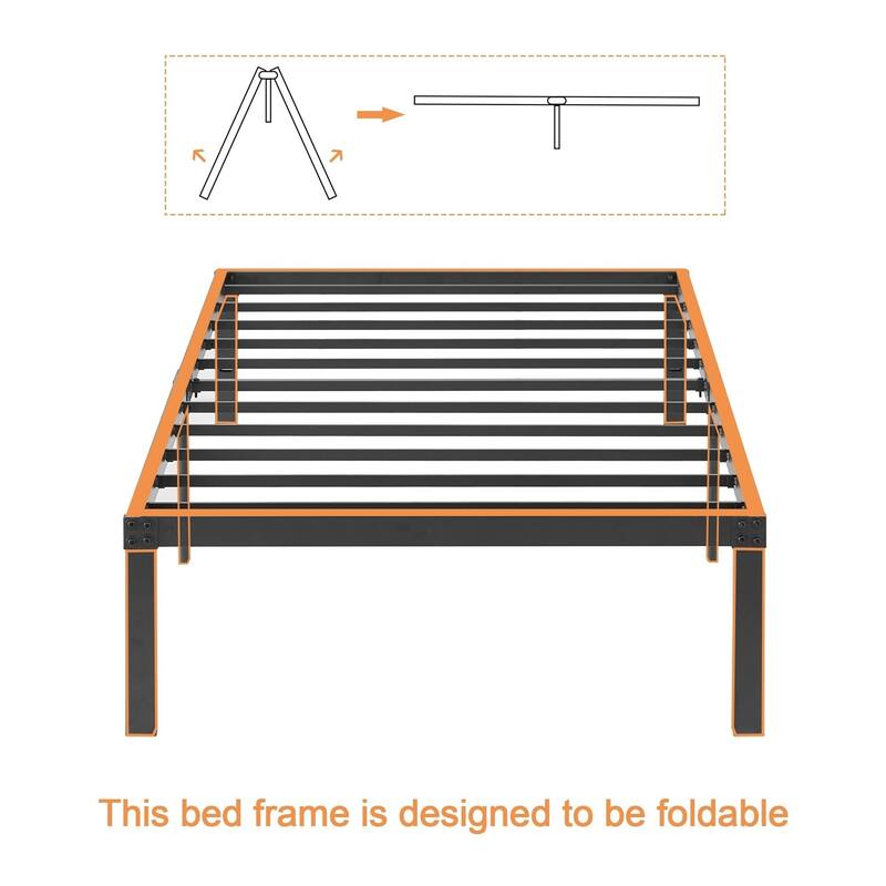 VECELO Metal Platform Bed Frame With 8" Memory Foam Mattress Included