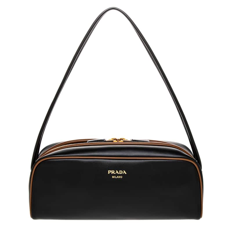 Prada Swing Smooth Leather Shoulder Bag - Black