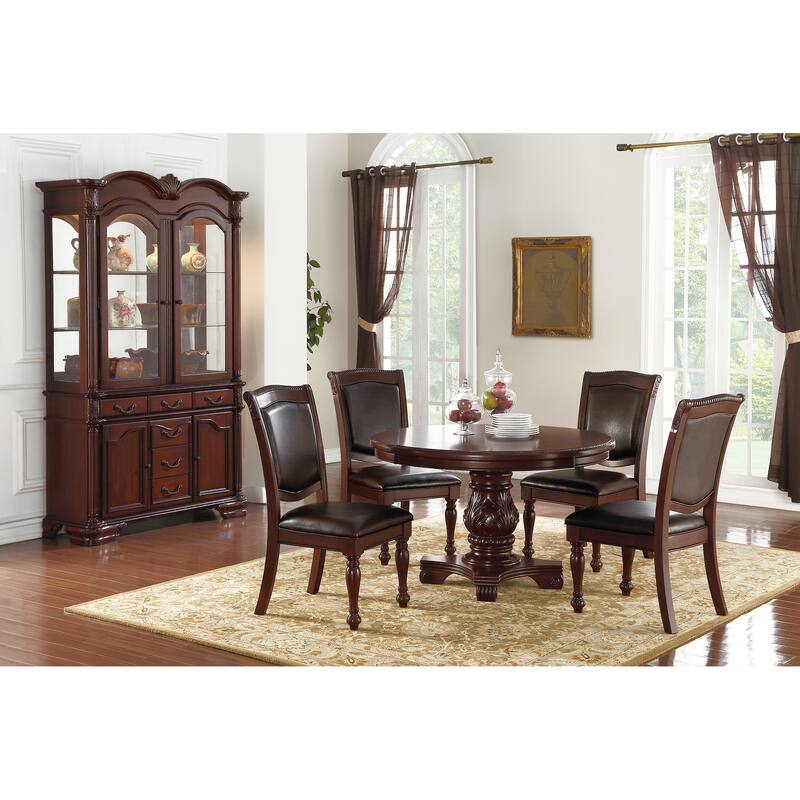 Majestic Formal Dining Room Table Brown 1pc Dining Table Only Pedestal Base Royal Round Table