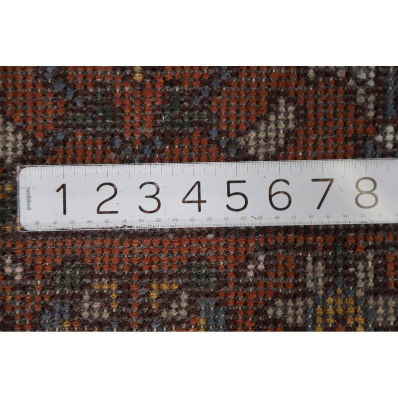 Geometric Oushak Oriental Area Rug Hand-knotted Wool Carpet - 2'7"x 5'10"