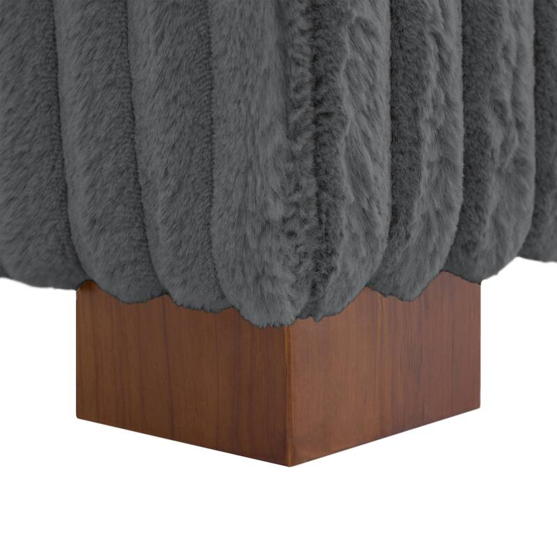 Plush Corduroy Chaise Armchair Modular Lounge Sectional Corner Sofa