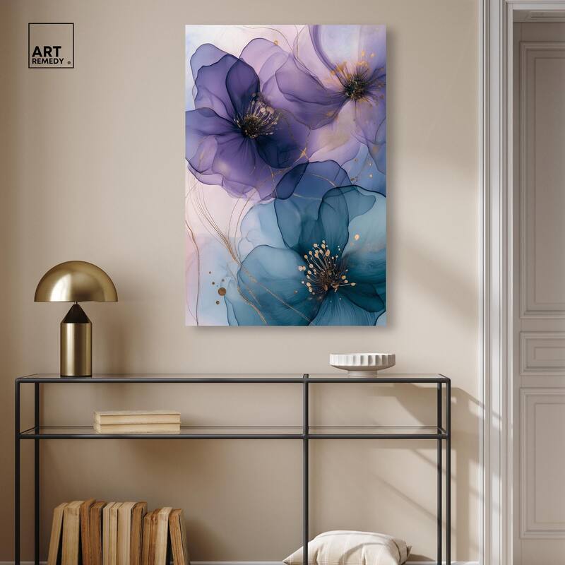 Gilded Cyanescence II Canvas by Art Remedy, Gallery Wrapped