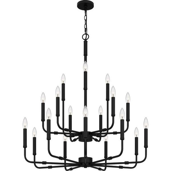 slide 2 of 8, Abner 18-Light Matte Black Chandelier