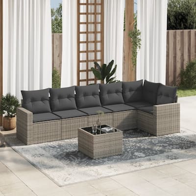 vidaXL Garden Sofa Set Grey, Dark Grey - 21.7 x 21.7 x 14.6