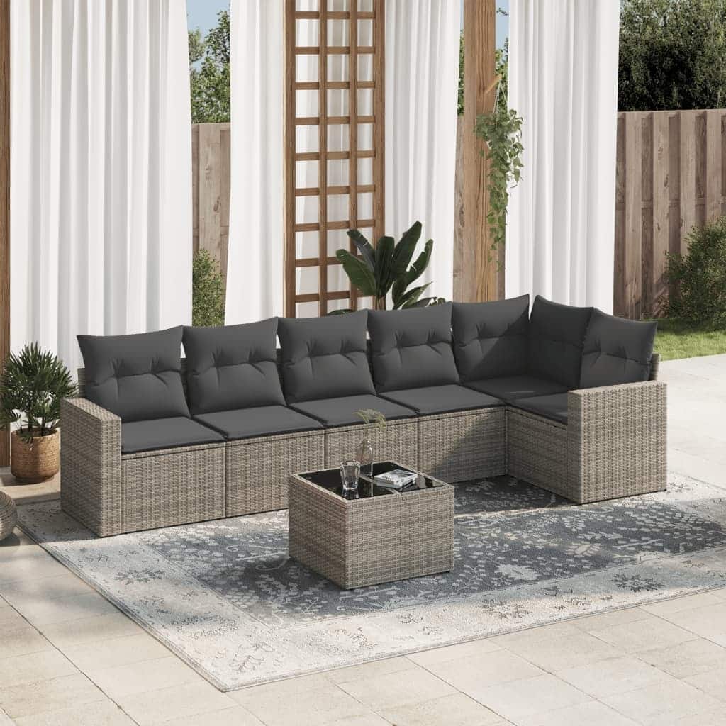 vidaXL Garden Sofa Set Grey, Dark Grey - 21.7 x 21.7 x 14.6