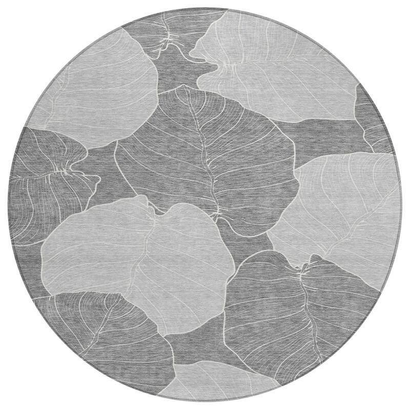 Machine Washable Indoor/ Outdoor Tropical Floral Chantille Rug