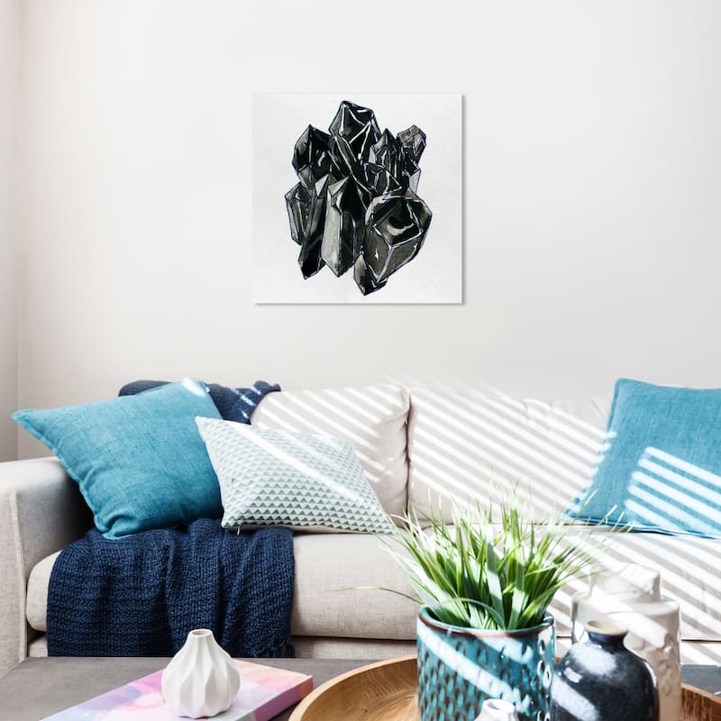 Wynwood Studio Canvas Abstract Precious Crystals II Black and Modern & Contemporary Wall Art Canvas Print - 20 x 20