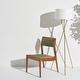 preview thumbnail 8 of 10, Brightech Jaxon 60 in. Antique Brass Mid-Century Modern LED Super Bright Floor Lamp with White Fabric Drum Shade